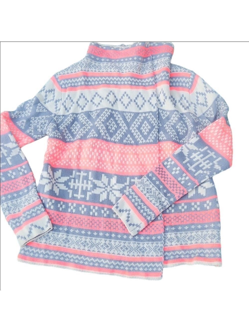 Kate Collection Christmas Geometric Open Front Cardigan Sweater